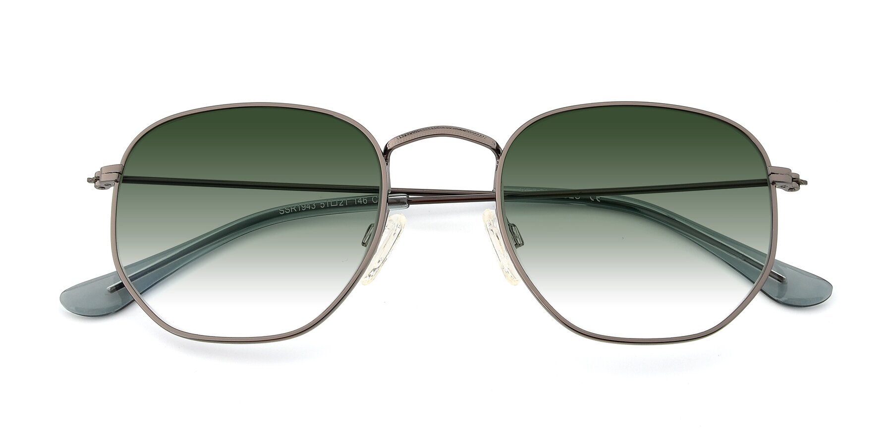 Folded Front of SSR1943 in Grey with Green Gradient Lenses