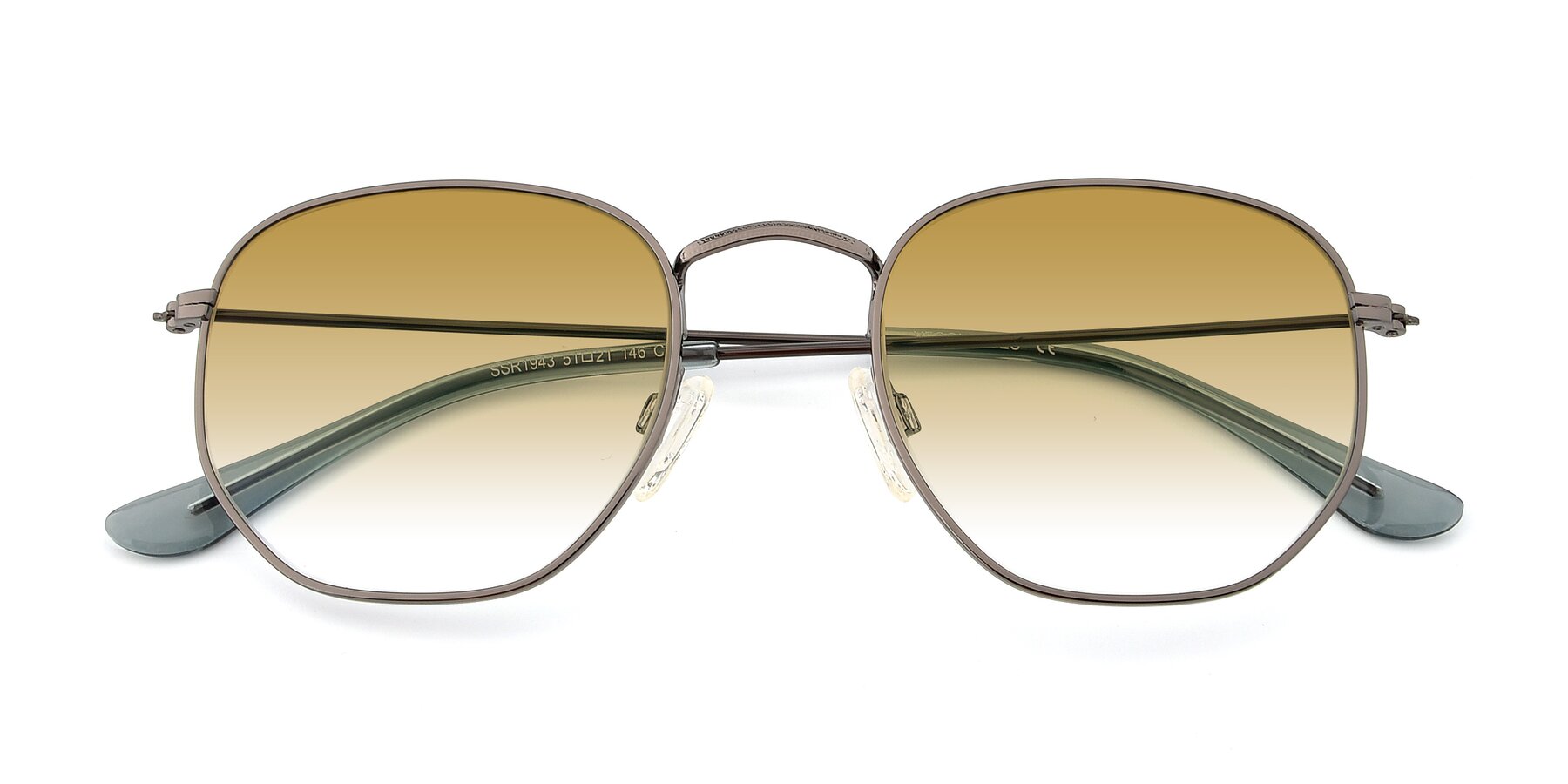 Folded Front of SSR1943 in Grey with Champagne Gradient Lenses