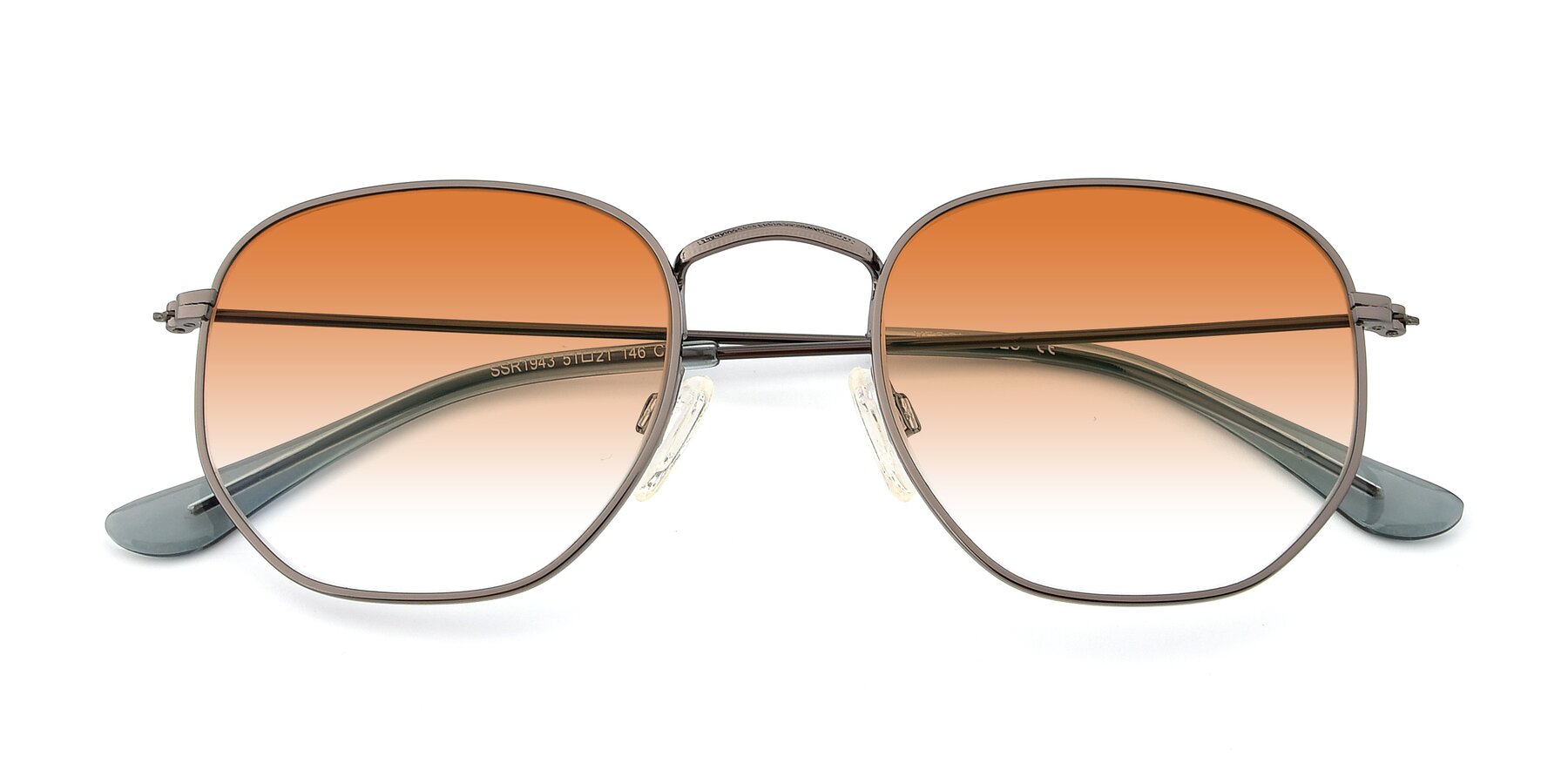 Folded Front of SSR1943 in Grey with Orange Gradient Lenses