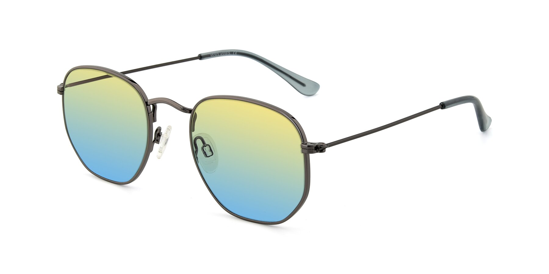 Angle of SSR1943 in Grey with Yellow / Blue Gradient Lenses