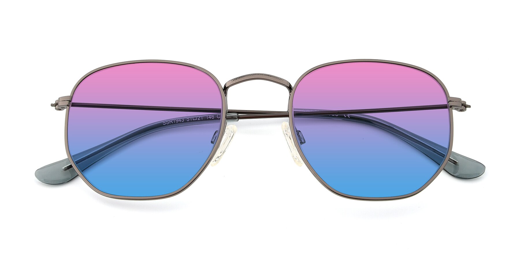 Folded Front of SSR1943 in Grey with Pink / Blue Gradient Lenses