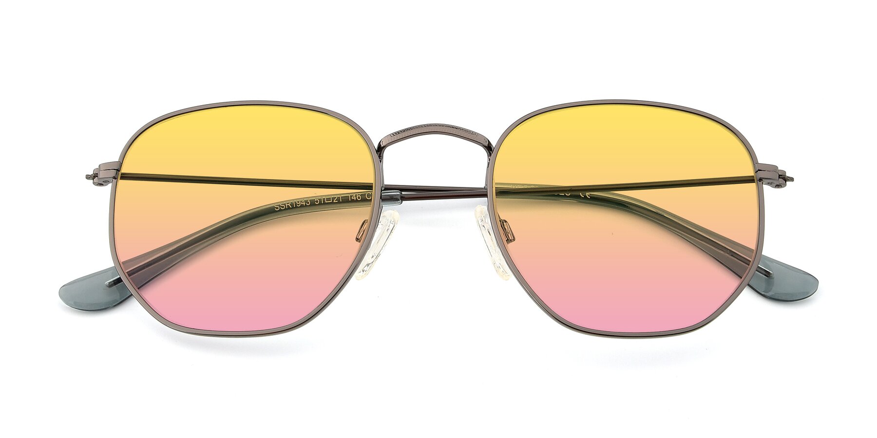 Folded Front of SSR1943 in Grey with Yellow / Pink Gradient Lenses
