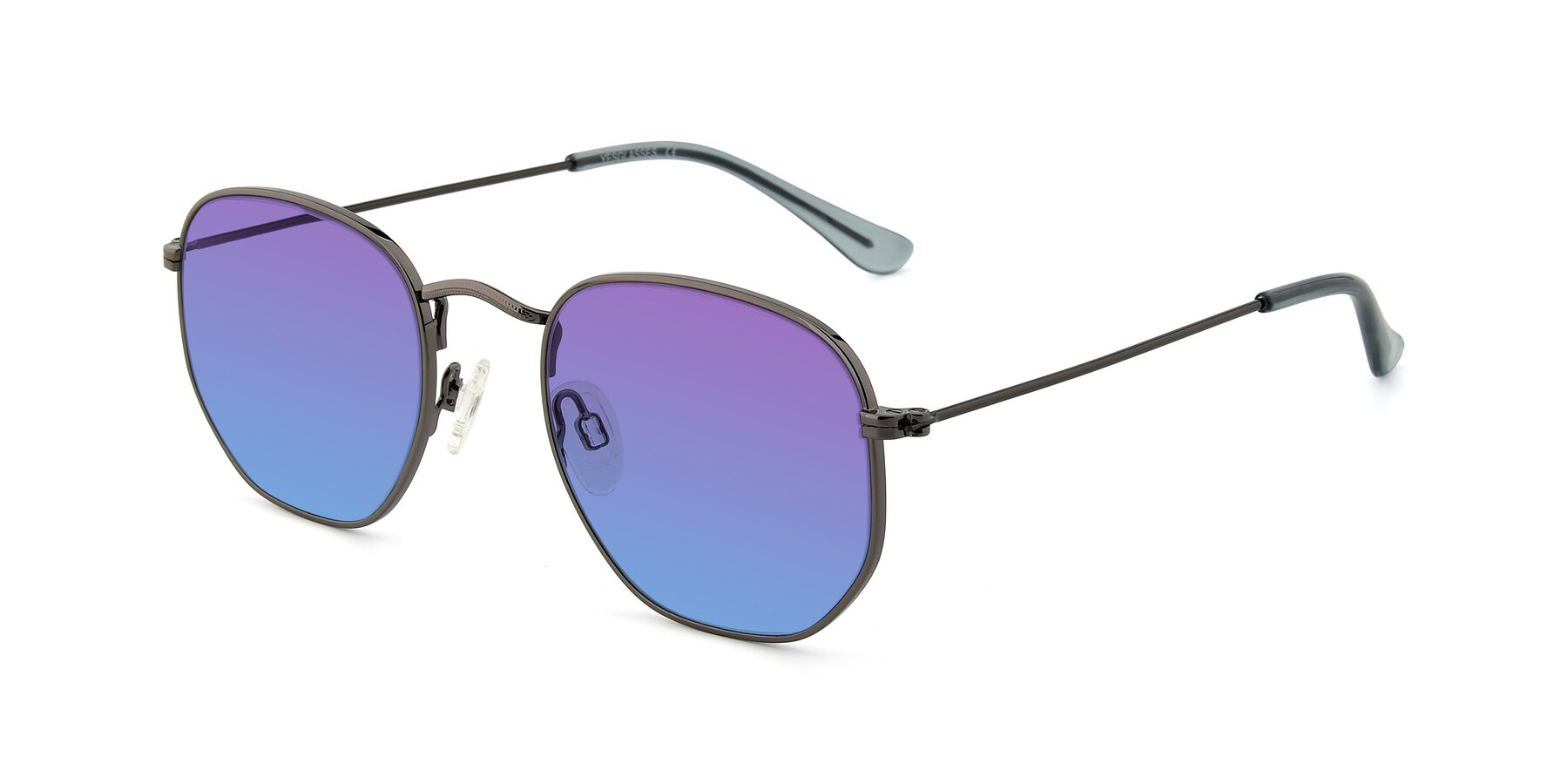 Angle of SSR1943 in Grey with Purple / Blue Gradient Lenses