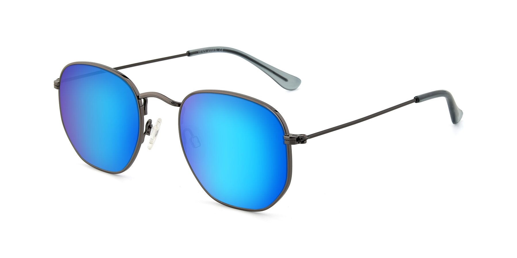 Angle of SSR1943 in Grey with Blue Mirrored Lenses