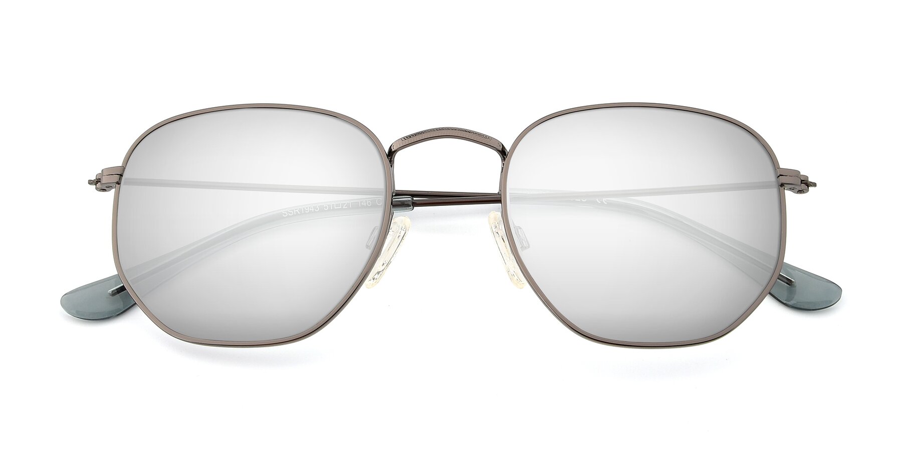 Folded Front of SSR1943 in Grey with Silver Mirrored Lenses
