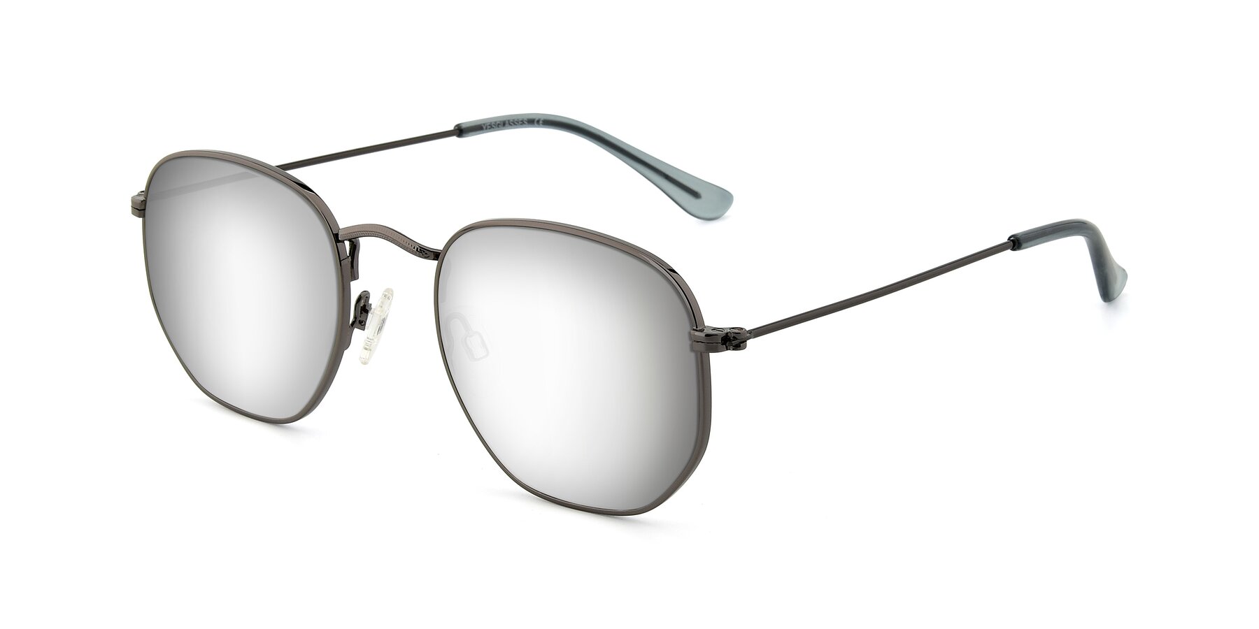 Angle of SSR1943 in Grey with Silver Mirrored Lenses