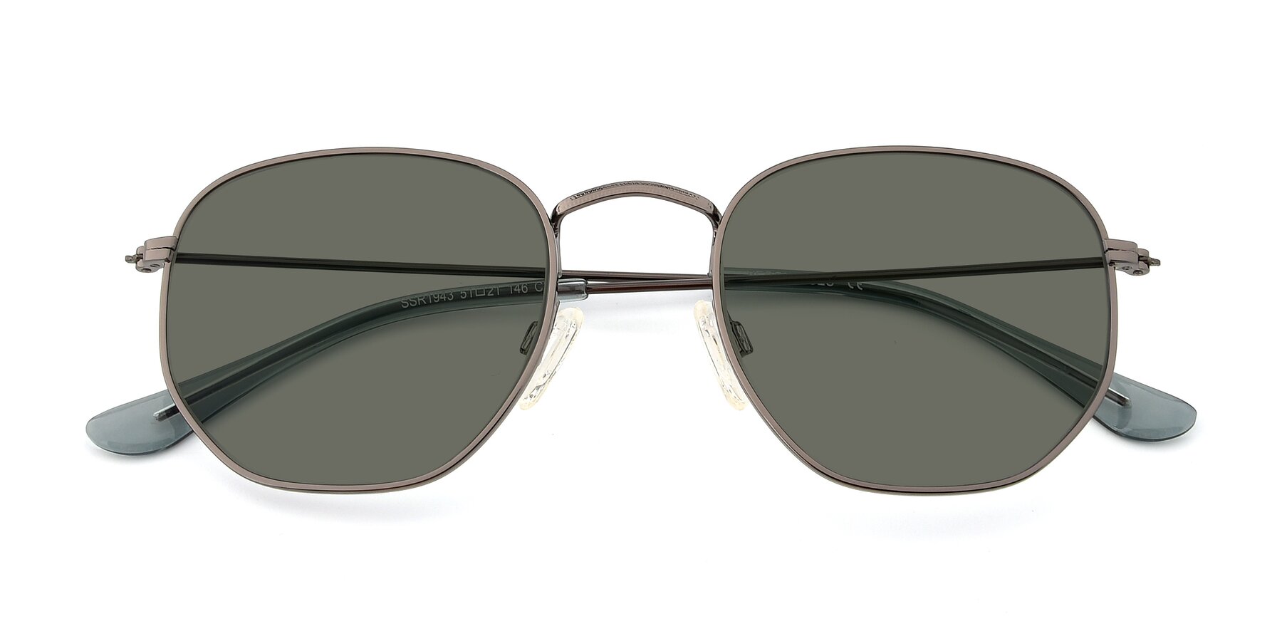 Folded Front of SSR1943 in Grey with Gray Polarized Lenses