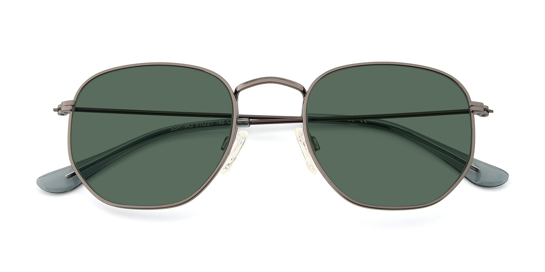 Folded Front of SSR1943 in Grey with Green Polarized Lenses