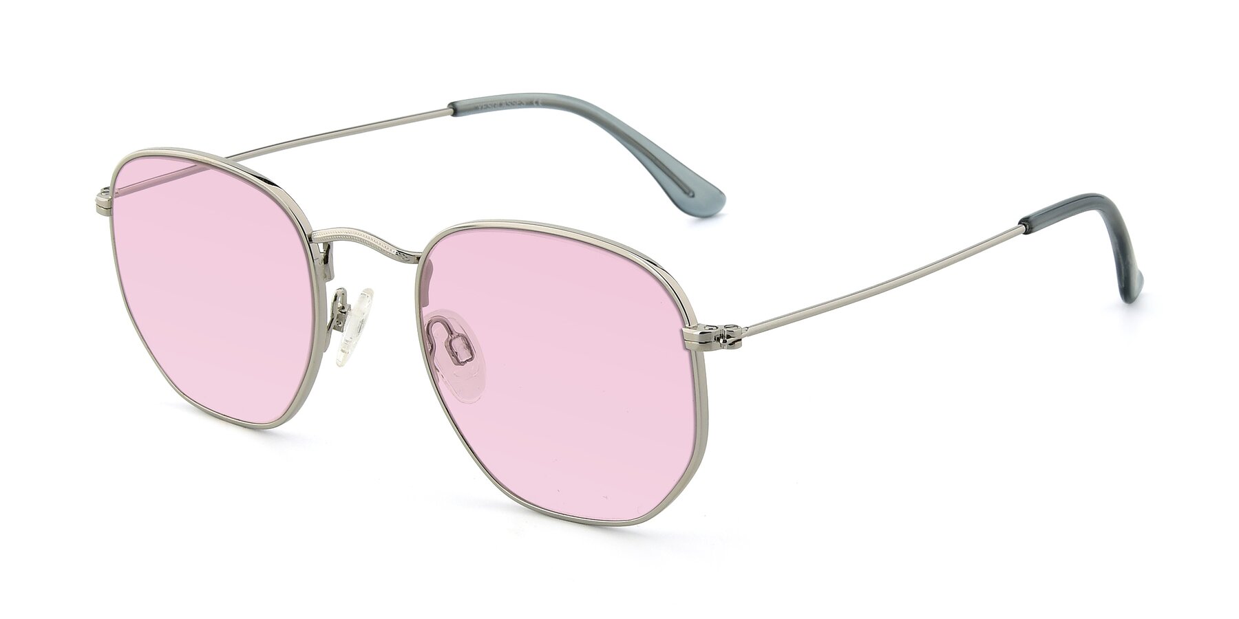 Angle of SSR1944 in Silver with Light Pink Tinted Lenses
