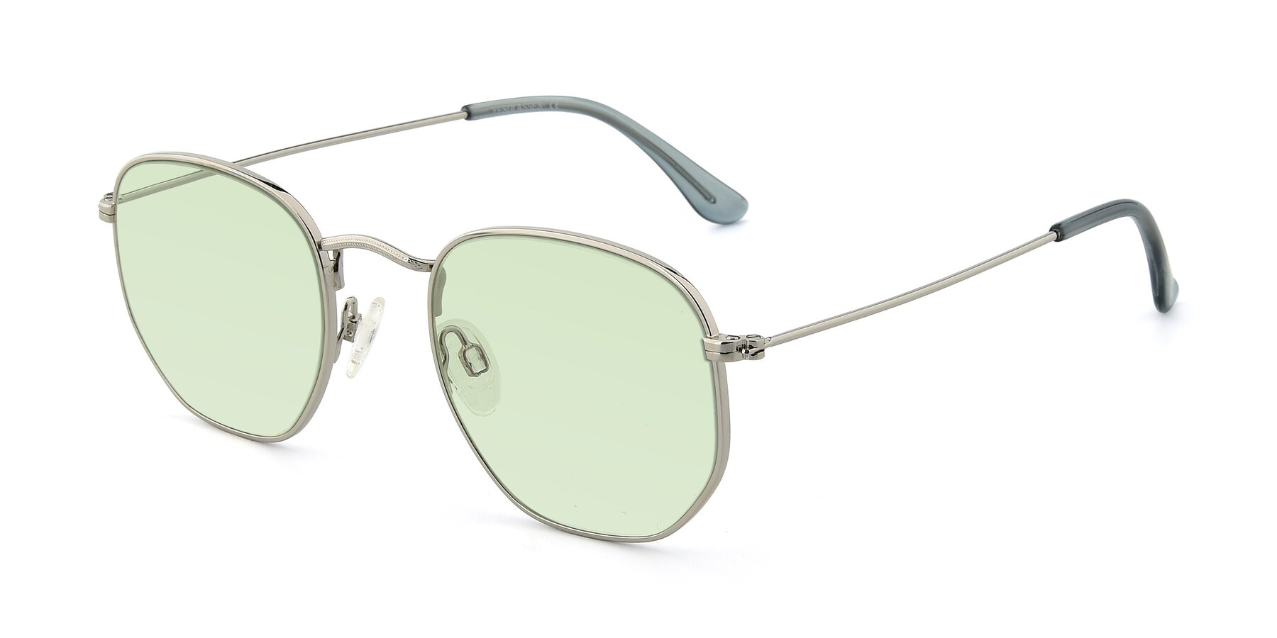 Angle of SSR1944 in Silver with Light Green Tinted Lenses