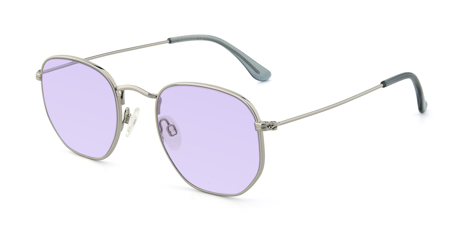 Angle of SSR1944 in Silver with Light Purple Tinted Lenses