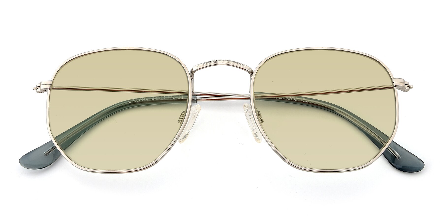 Folded Front of SSR1944 in Silver with Light Champagne Tinted Lenses