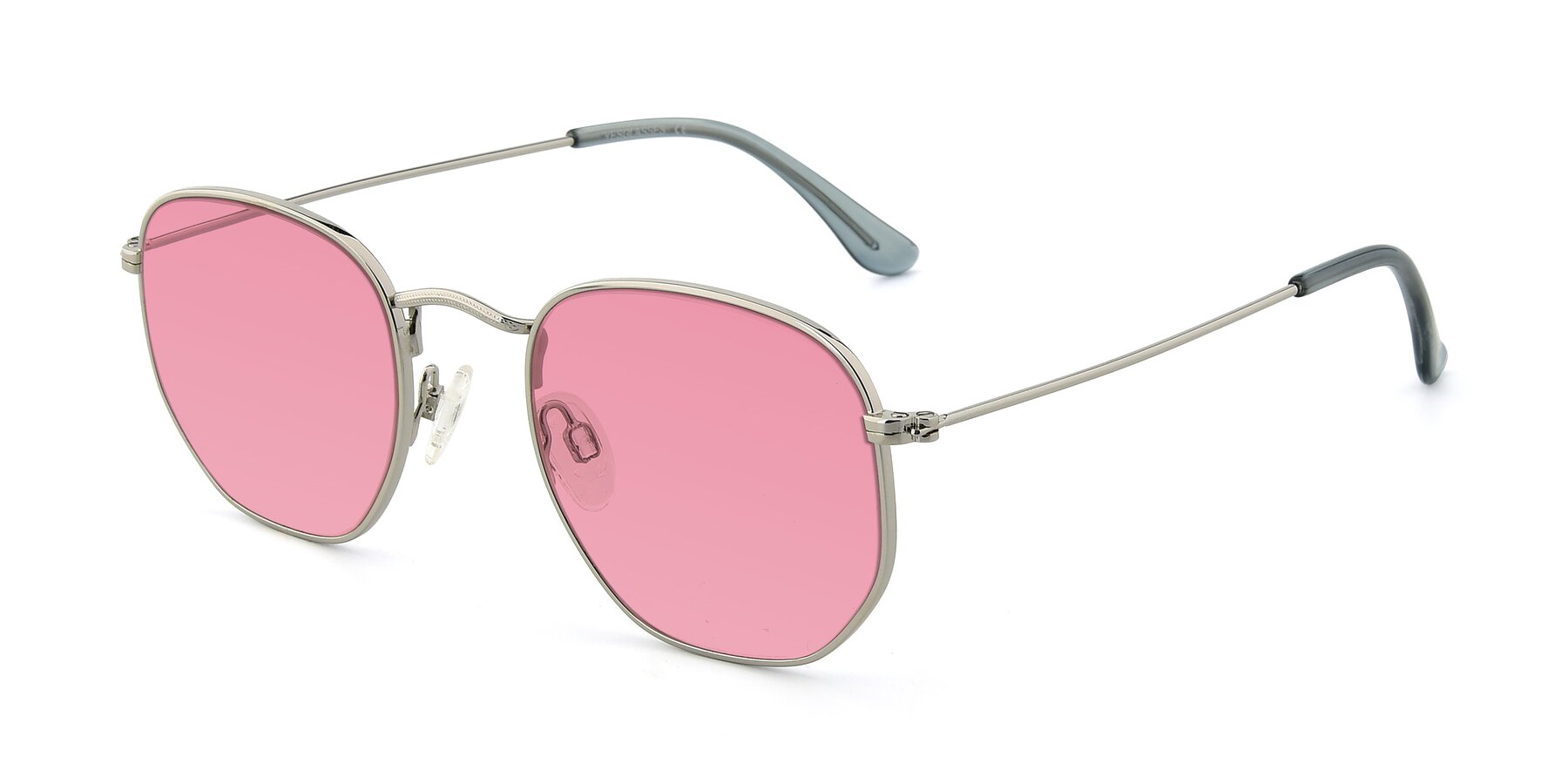Angle of SSR1944 in Silver with Pink Tinted Lenses
