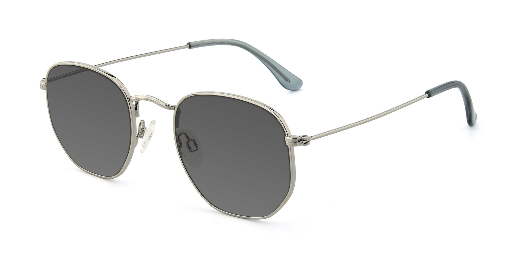 Angle of SSR1944 in Silver with Medium Gray Tinted Lenses