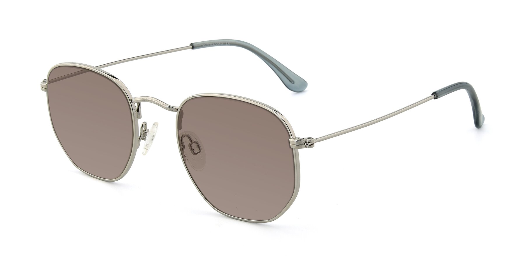Angle of SSR1944 in Silver with Medium Brown Tinted Lenses