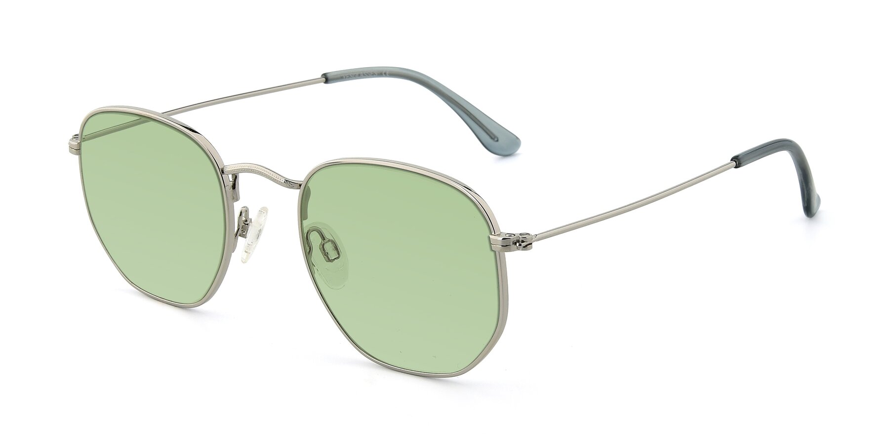 Angle of SSR1944 in Silver with Medium Green Tinted Lenses