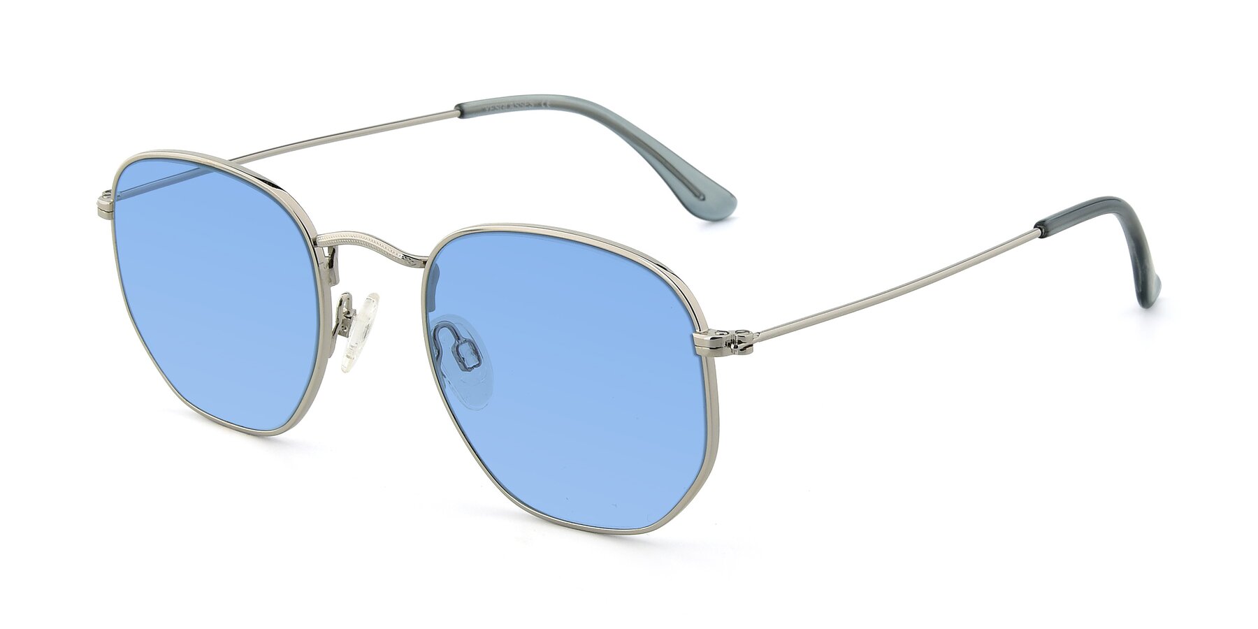 Angle of SSR1944 in Silver with Medium Blue Tinted Lenses