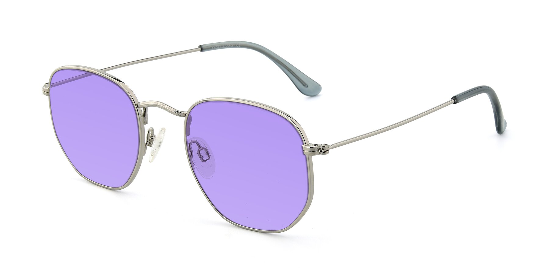 Angle of SSR1944 in Silver with Medium Purple Tinted Lenses