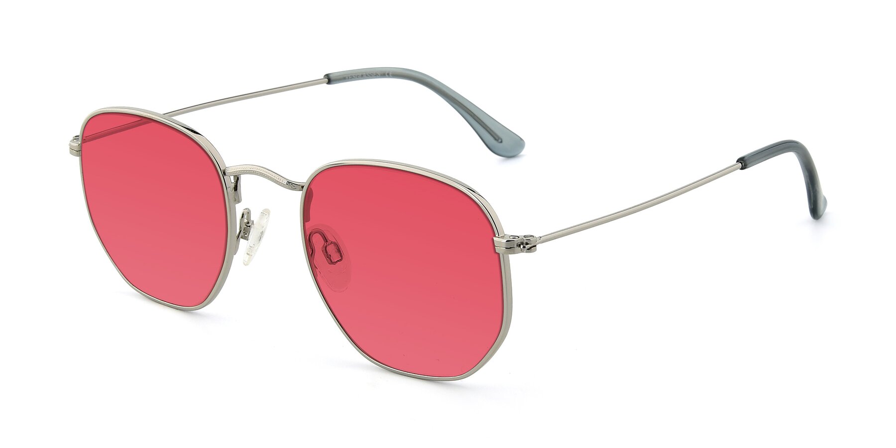 Angle of SSR1944 in Silver with Red Tinted Lenses