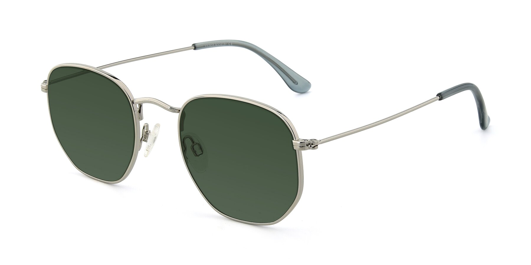 Angle of SSR1944 in Silver with Green Tinted Lenses
