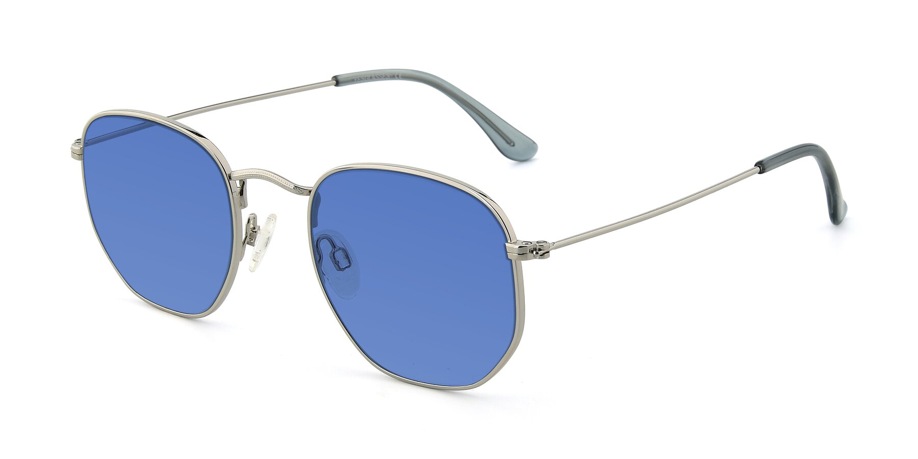 Angle of SSR1944 in Silver with Blue Tinted Lenses