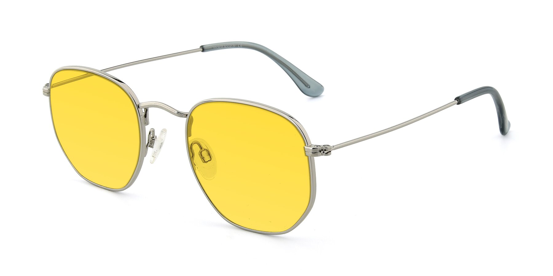 Angle of SSR1944 in Silver with Yellow Tinted Lenses