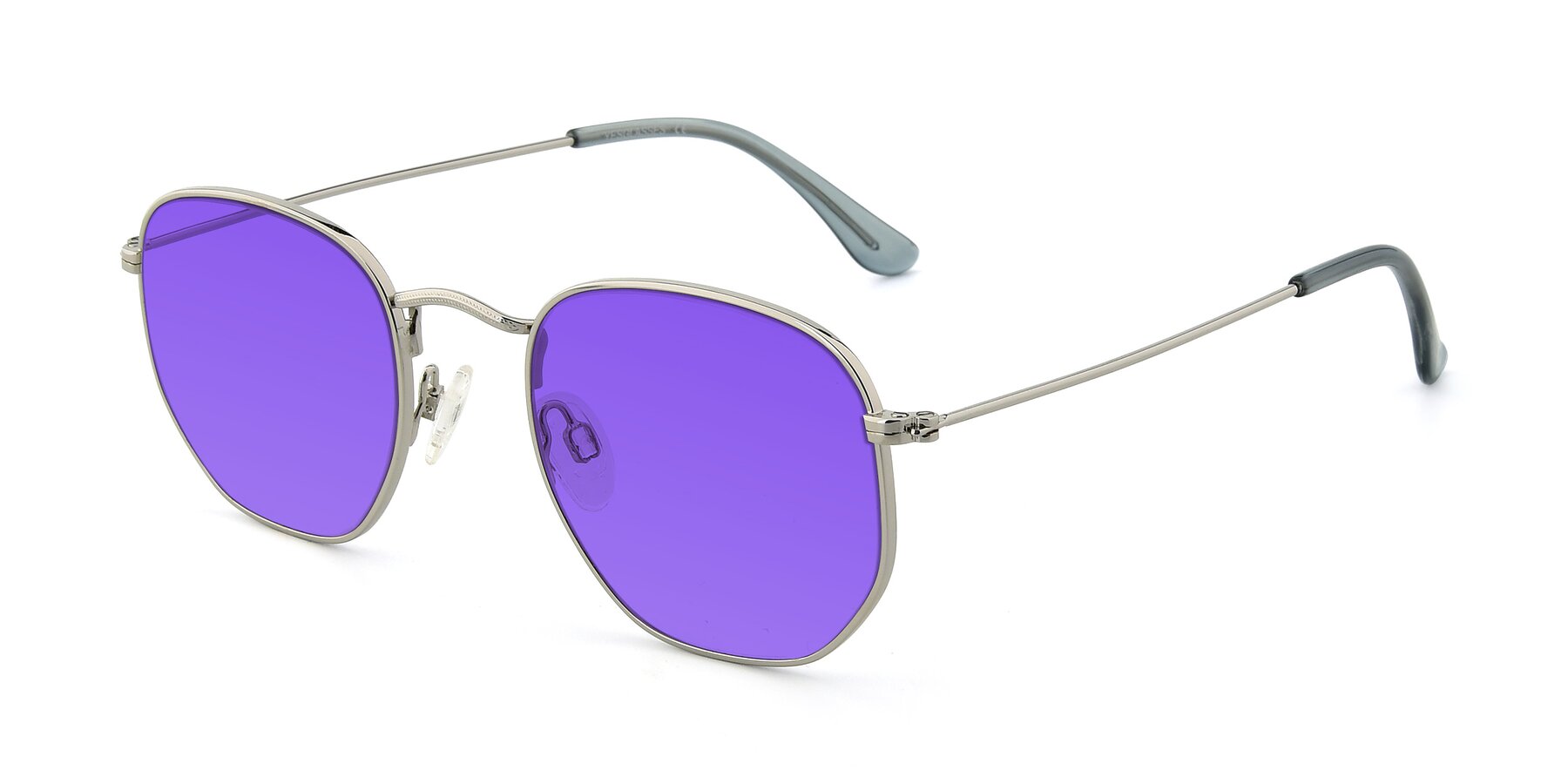 Angle of SSR1944 in Silver with Purple Tinted Lenses
