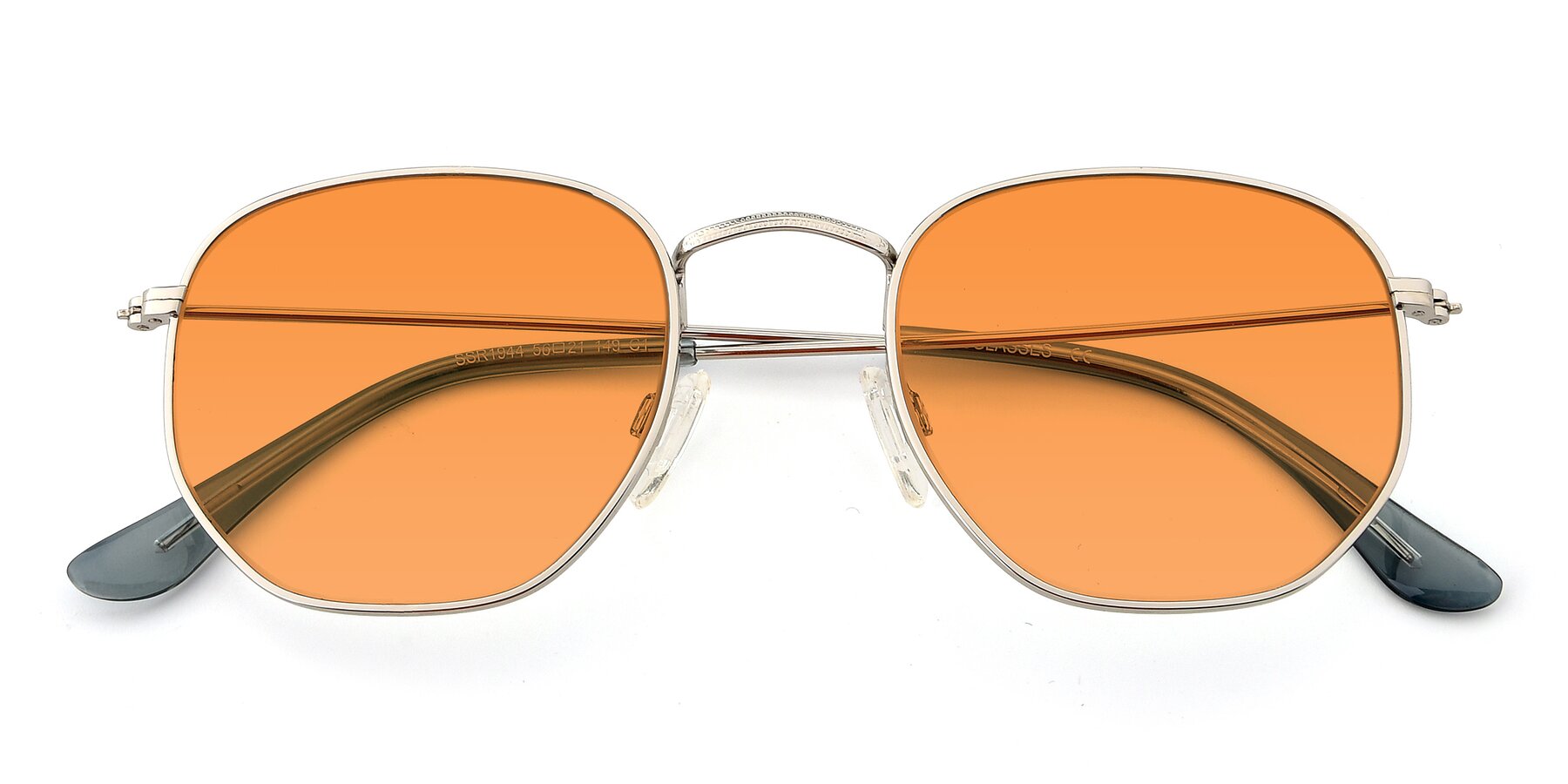 Folded Front of SSR1944 in Silver with Orange Tinted Lenses
