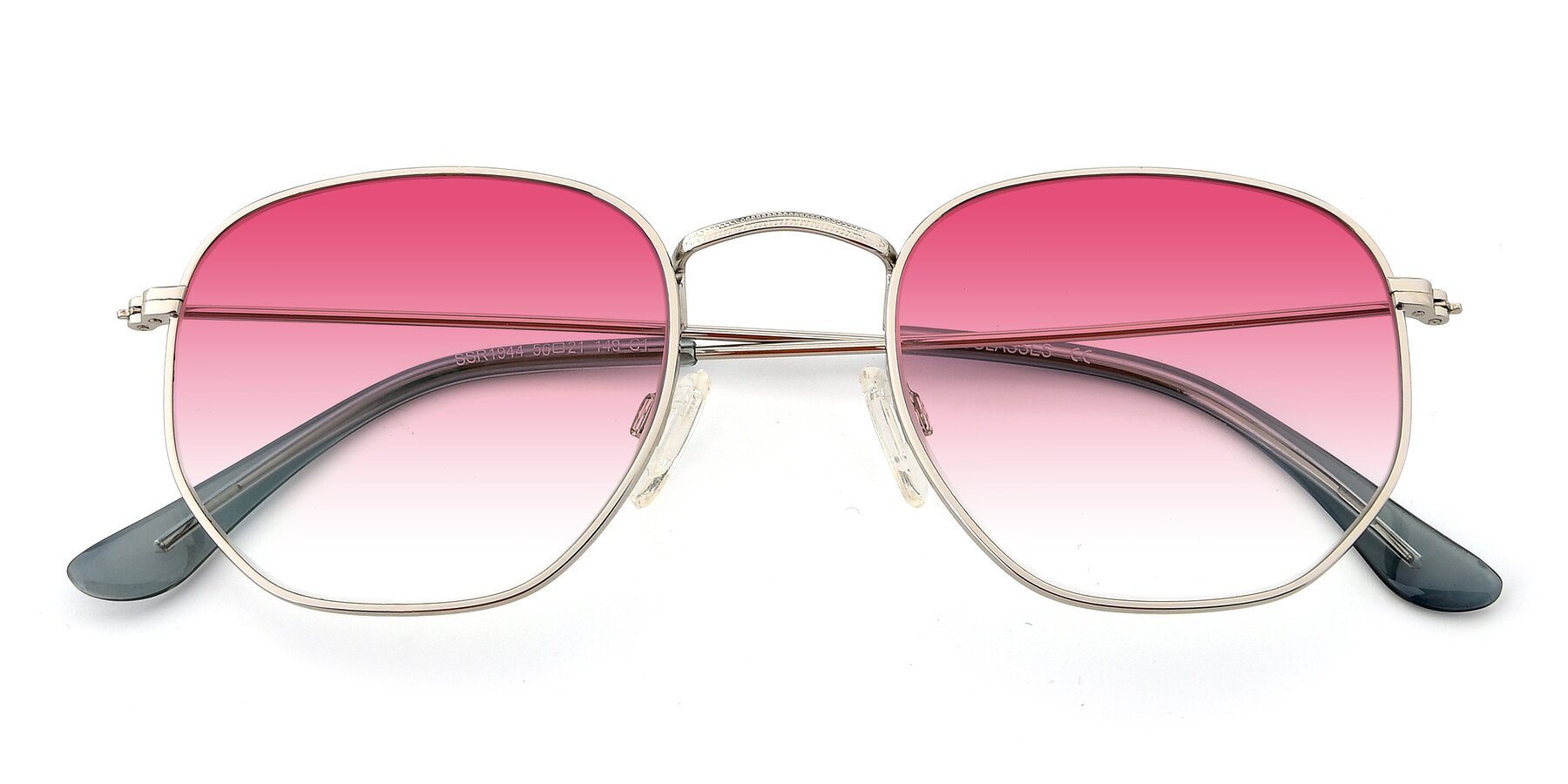 Folded Front of SSR1944 in Silver with Pink Gradient Lenses