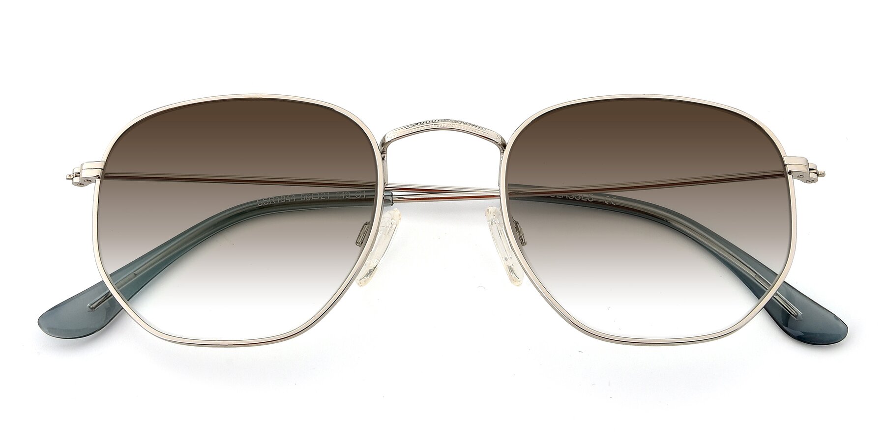 Folded Front of SSR1944 in Silver with Brown Gradient Lenses