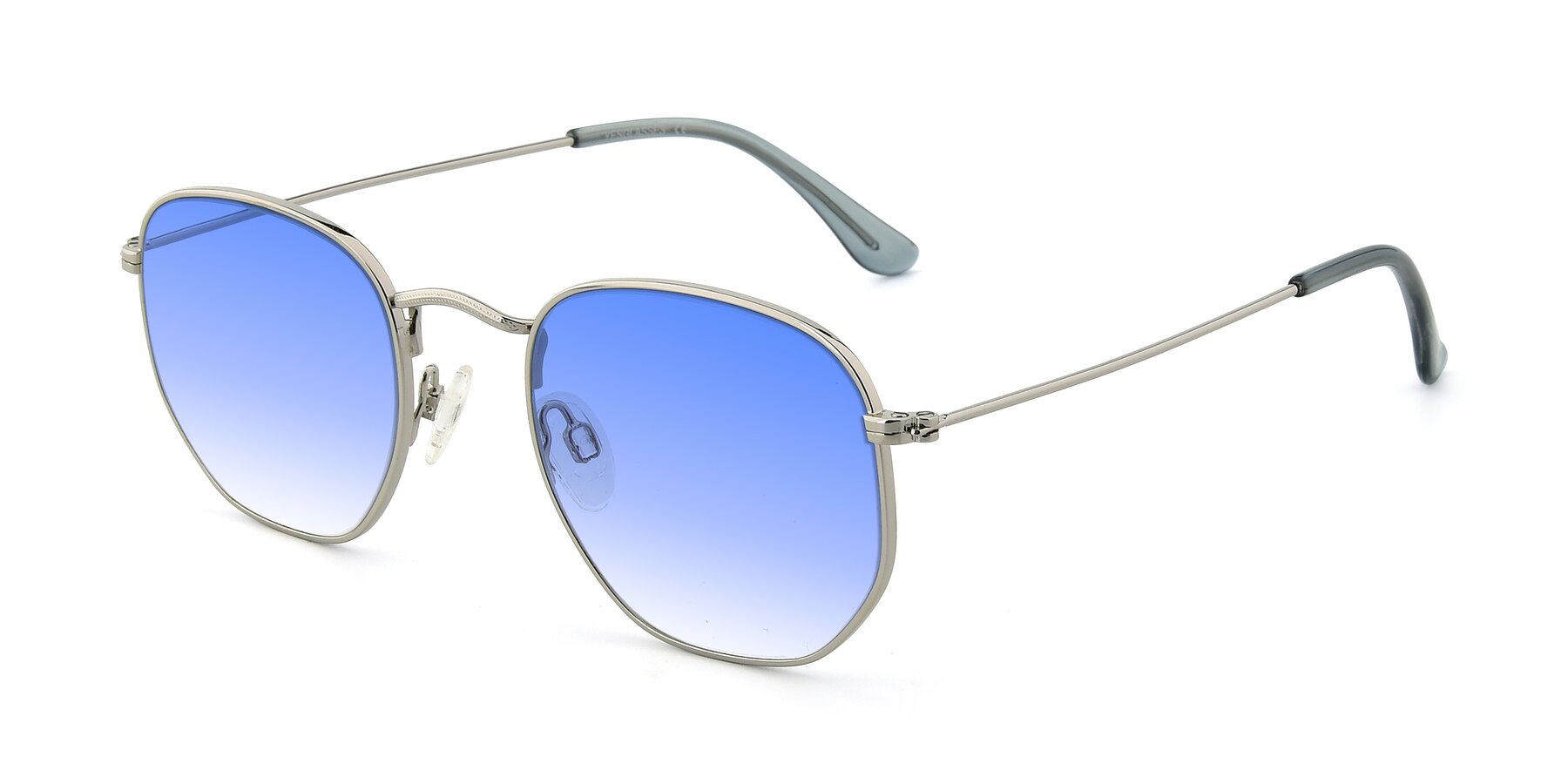 Angle of SSR1944 in Silver with Blue Gradient Lenses