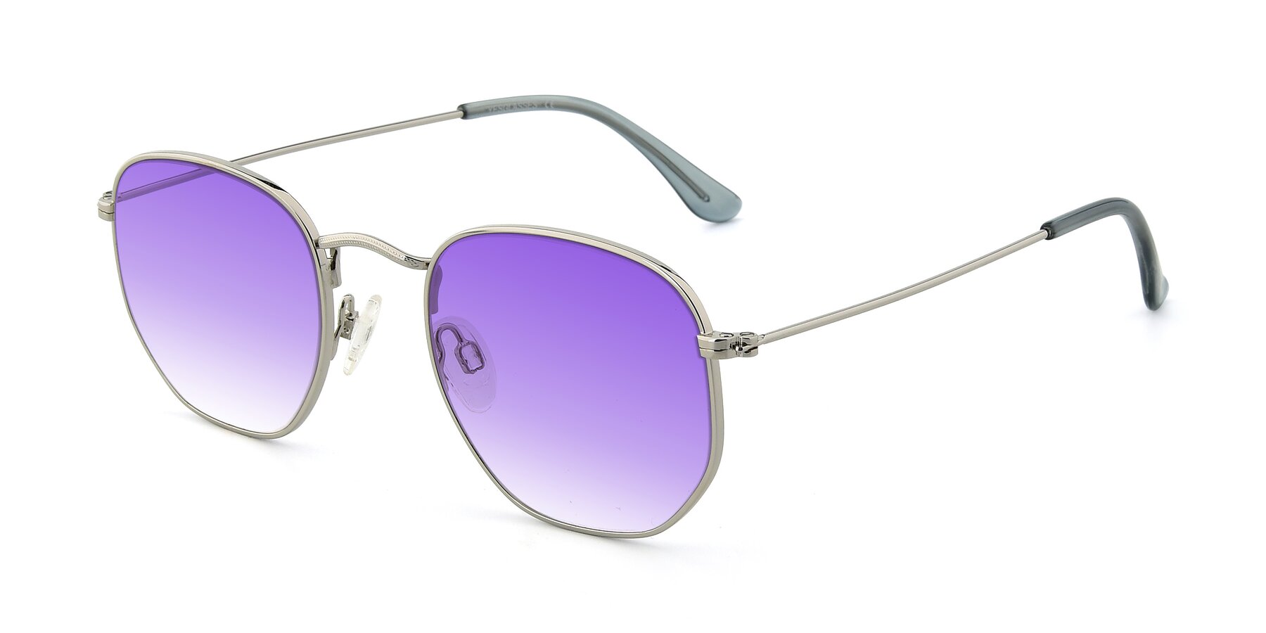 Angle of SSR1944 in Silver with Purple Gradient Lenses
