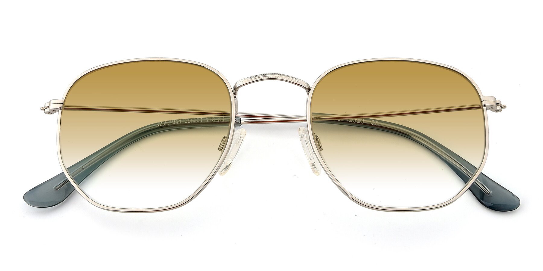 Folded Front of SSR1944 in Silver with Champagne Gradient Lenses