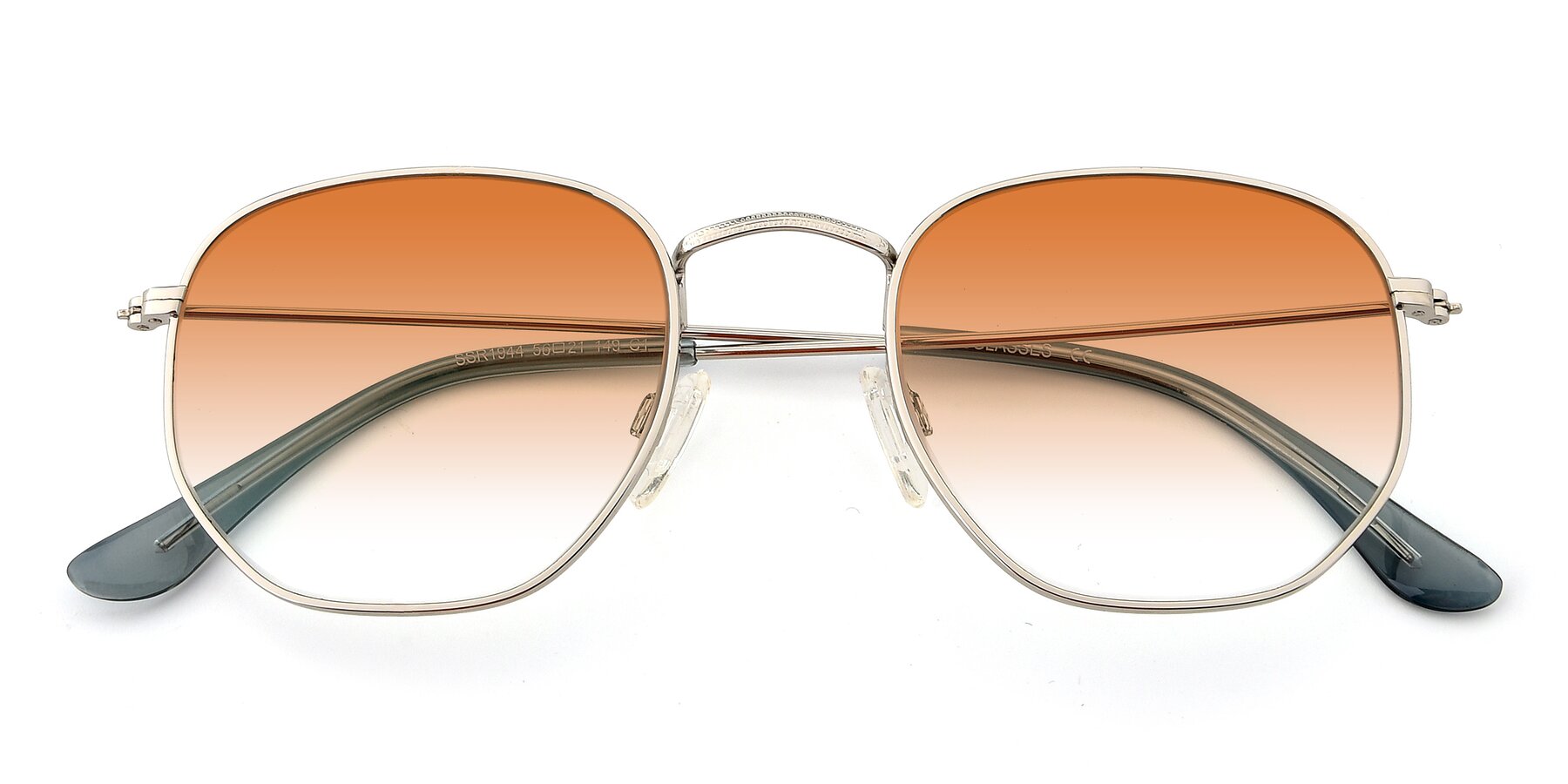 Folded Front of SSR1944 in Silver with Orange Gradient Lenses