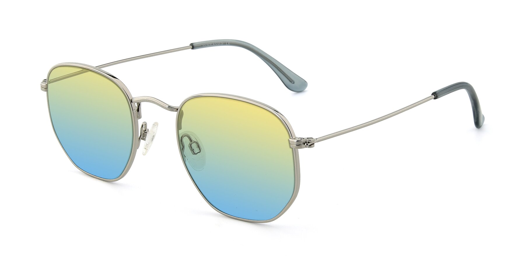 Angle of SSR1944 in Silver with Yellow / Blue Gradient Lenses