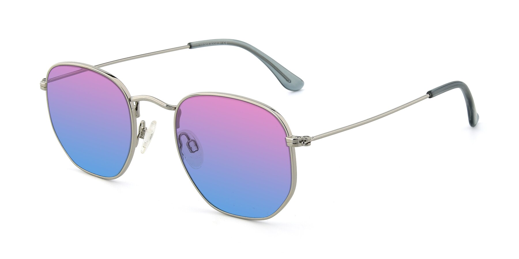 Angle of SSR1944 in Silver with Pink / Blue Gradient Lenses