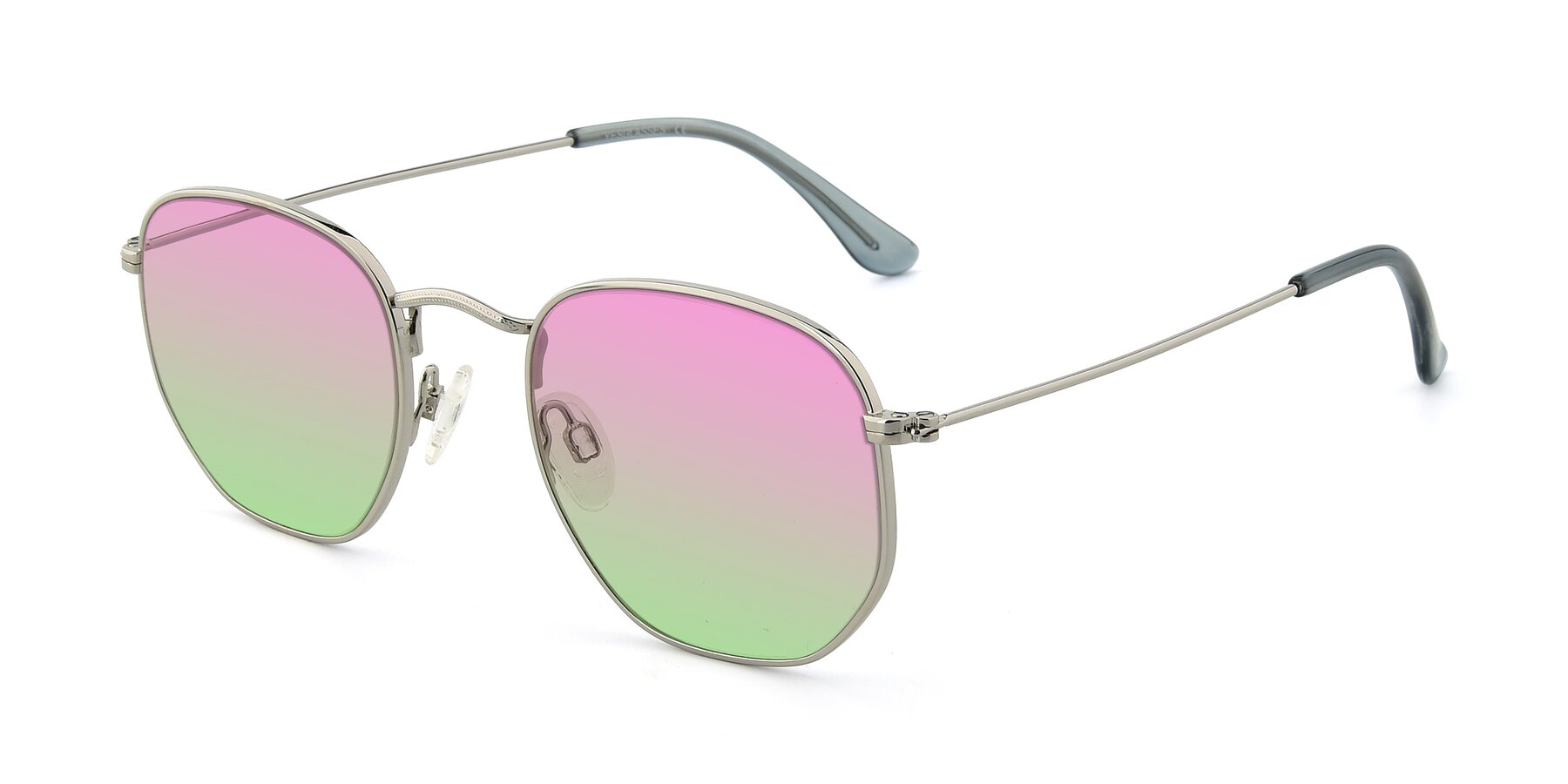 Angle of SSR1944 in Silver with Pink / Green Gradient Lenses
