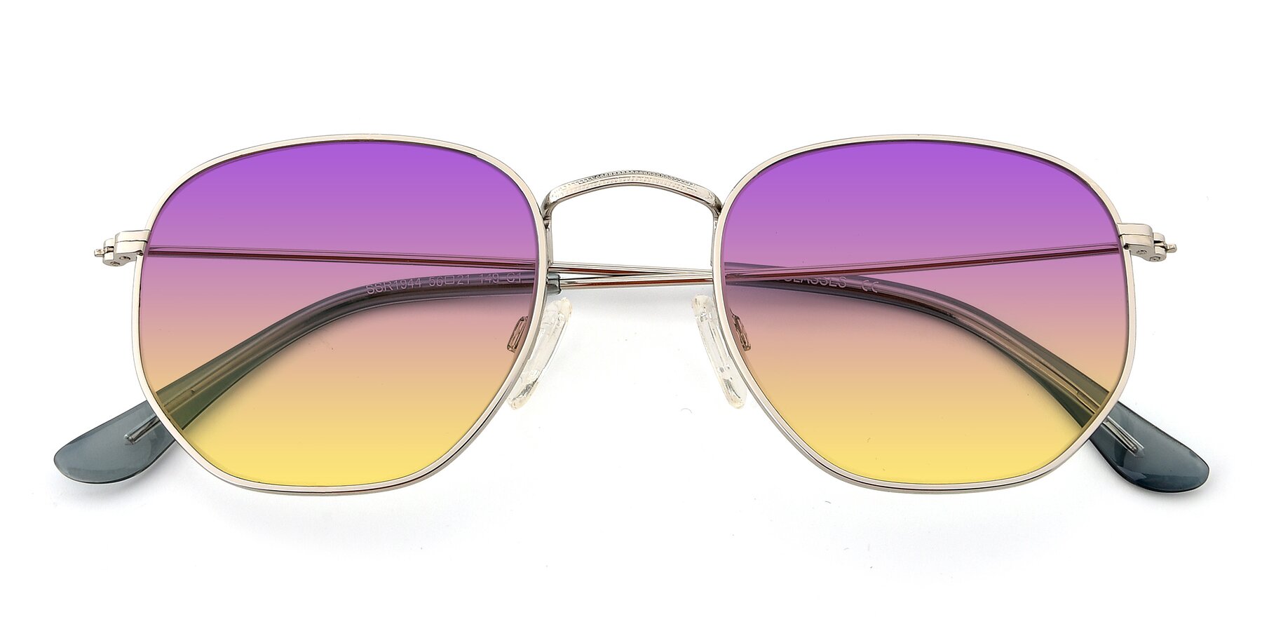 Folded Front of SSR1944 in Silver with Purple / Yellow Gradient Lenses