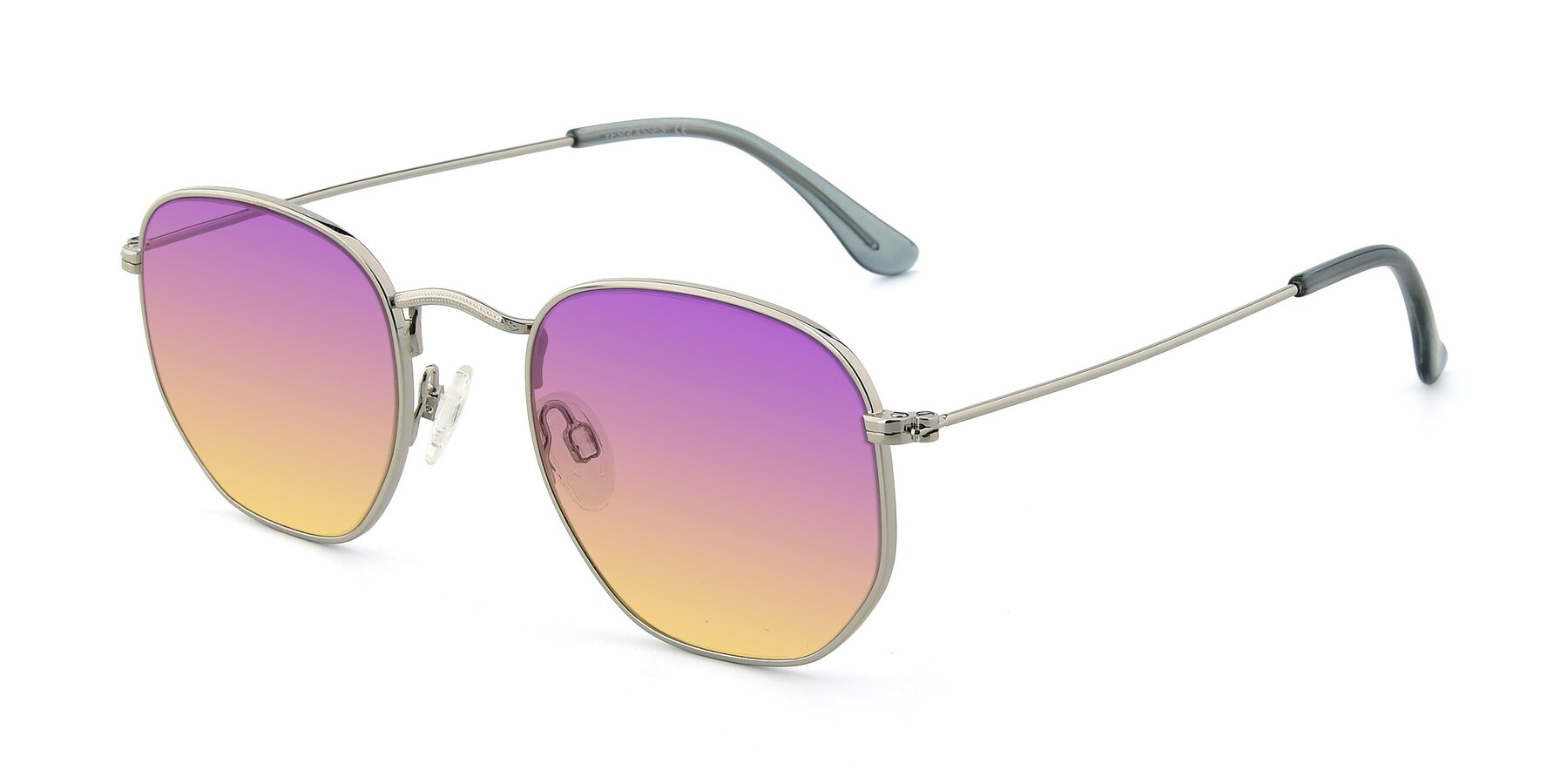Angle of SSR1944 in Silver with Purple / Yellow Gradient Lenses