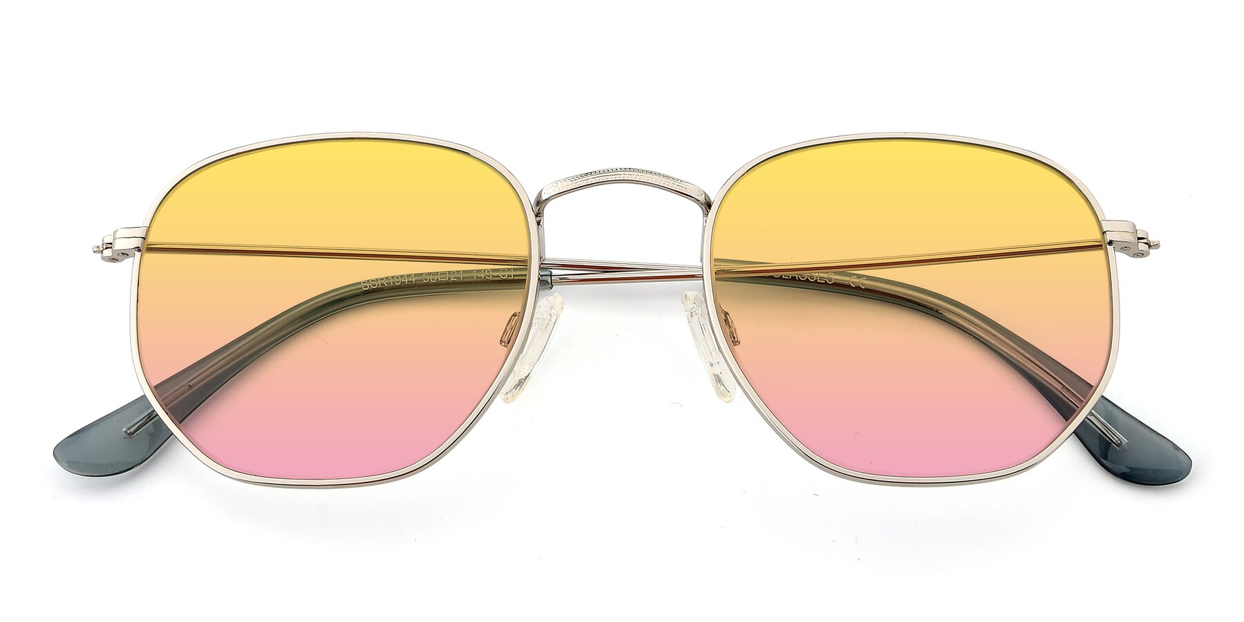 Folded Front of SSR1944 in Silver with Yellow / Pink Gradient Lenses