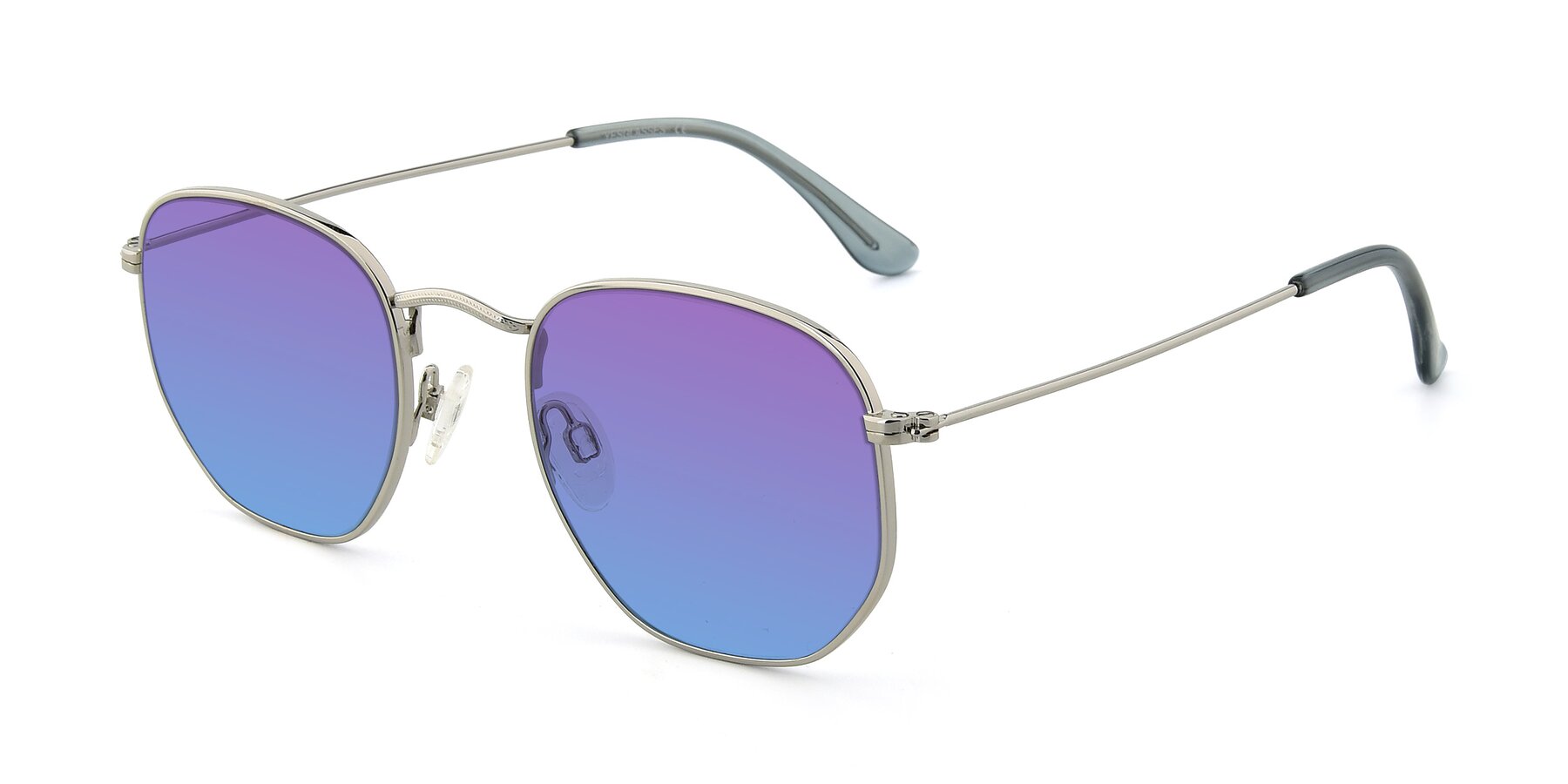 Angle of SSR1944 in Silver with Purple / Blue Gradient Lenses