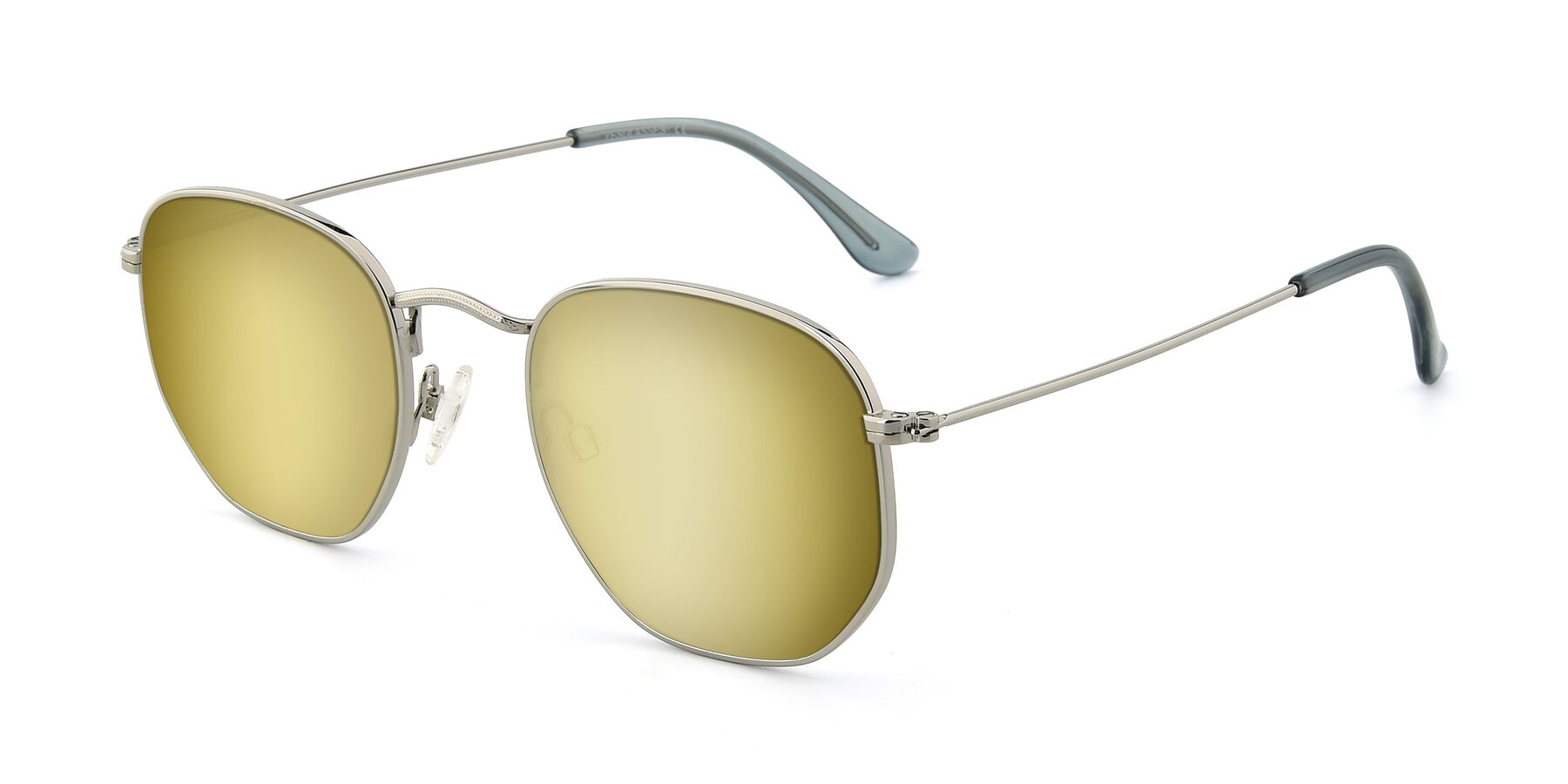 Angle of SSR1944 in Silver with Gold Mirrored Lenses
