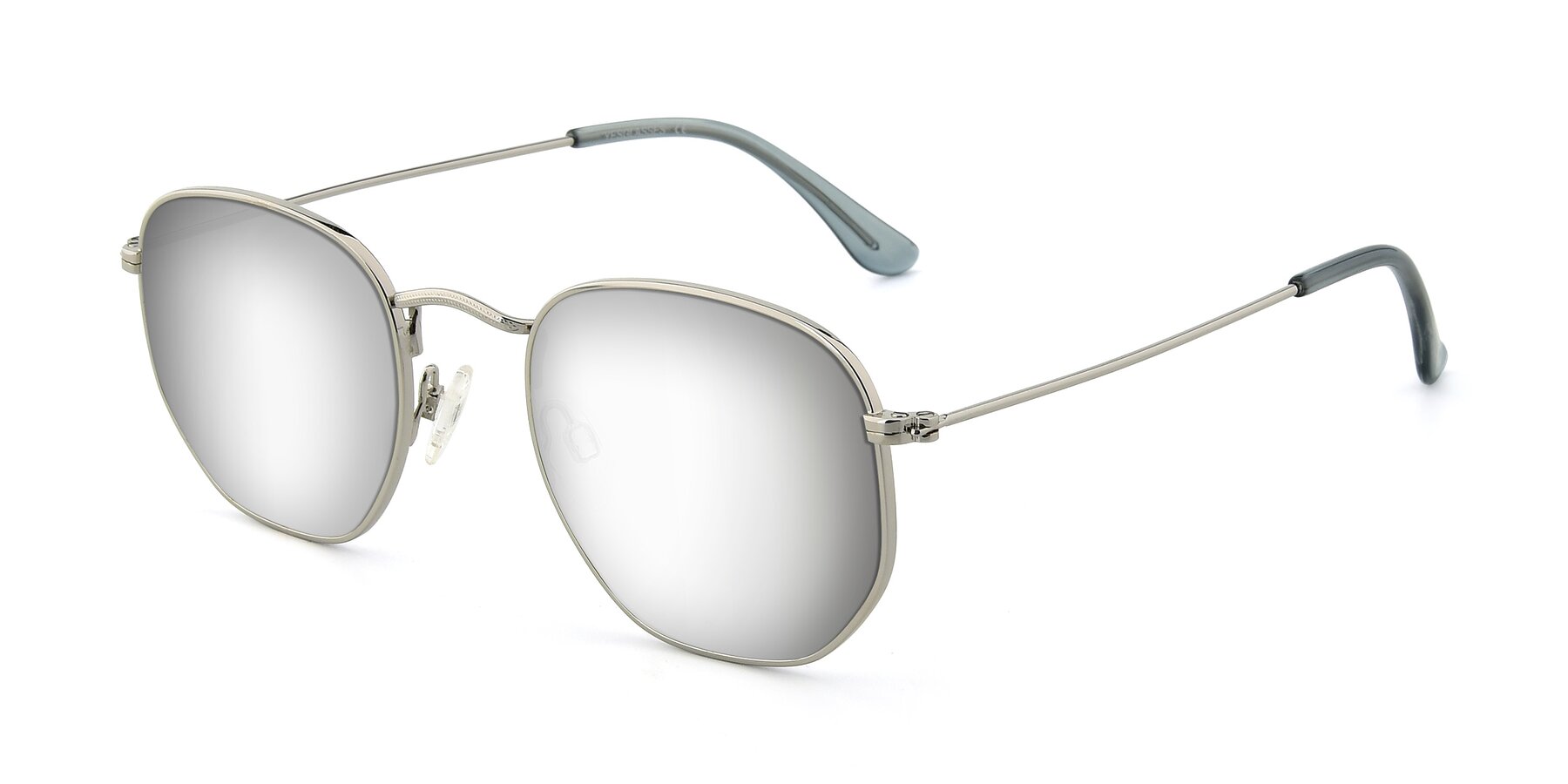 Angle of SSR1944 in Silver with Silver Mirrored Lenses