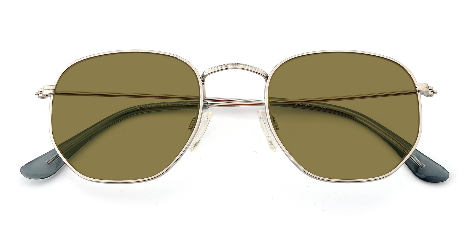 Folded Front of SSR1944 in Silver with Brown Polarized Lenses