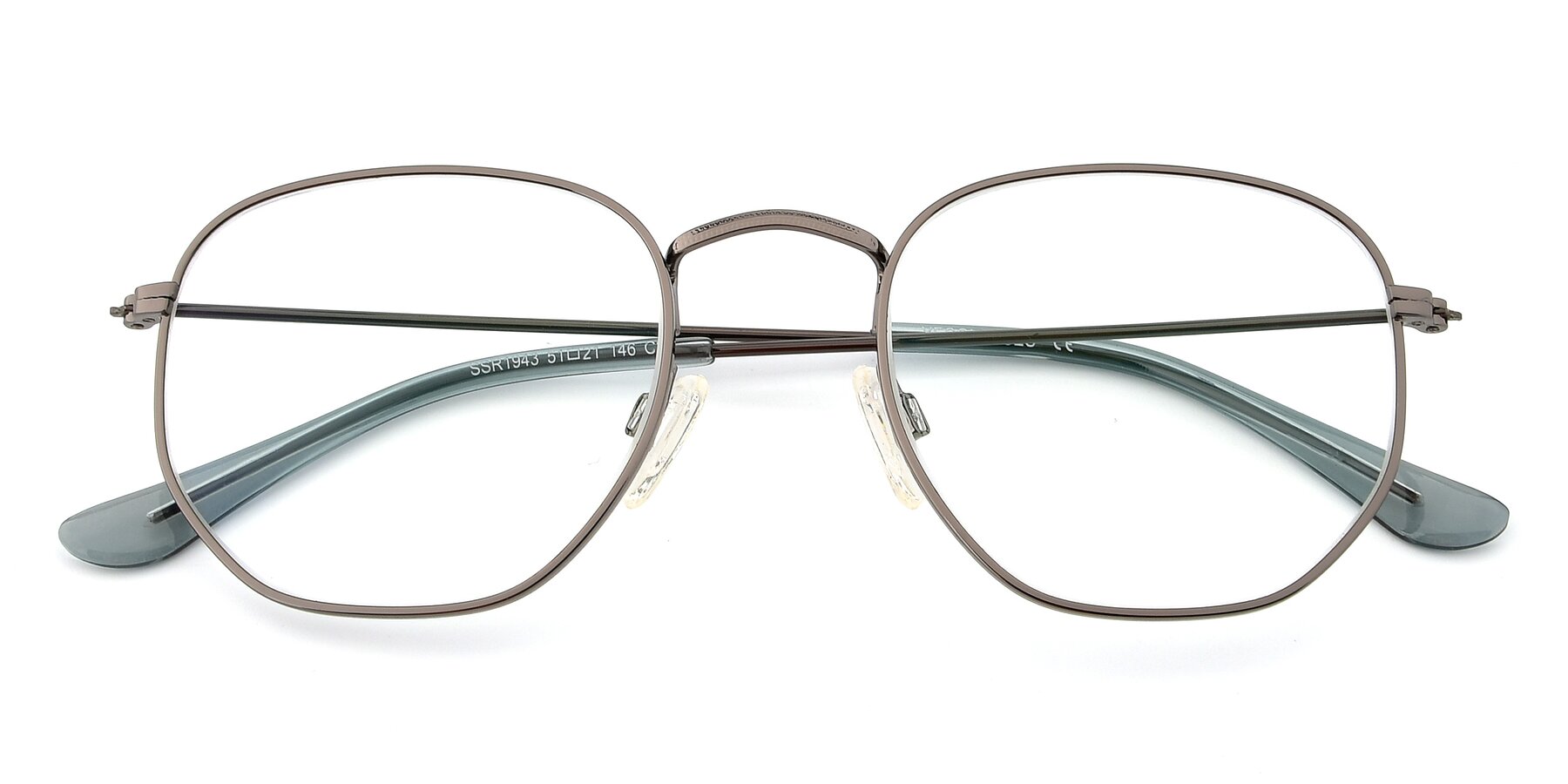 Folded Front of SSR1944 in Grey with Clear Reading Eyeglass Lenses