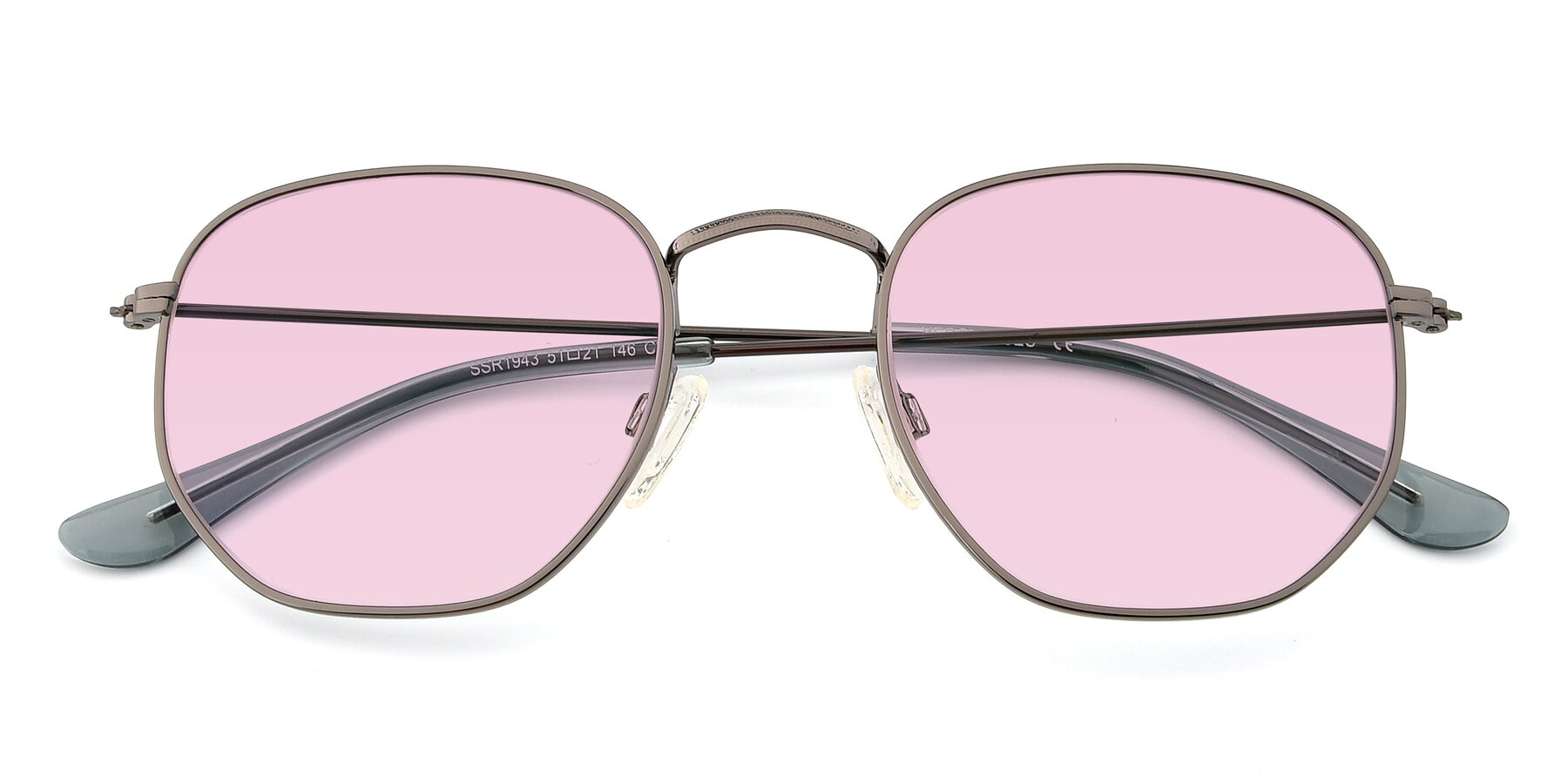 Folded Front of SSR1944 in Grey with Light Pink Tinted Lenses