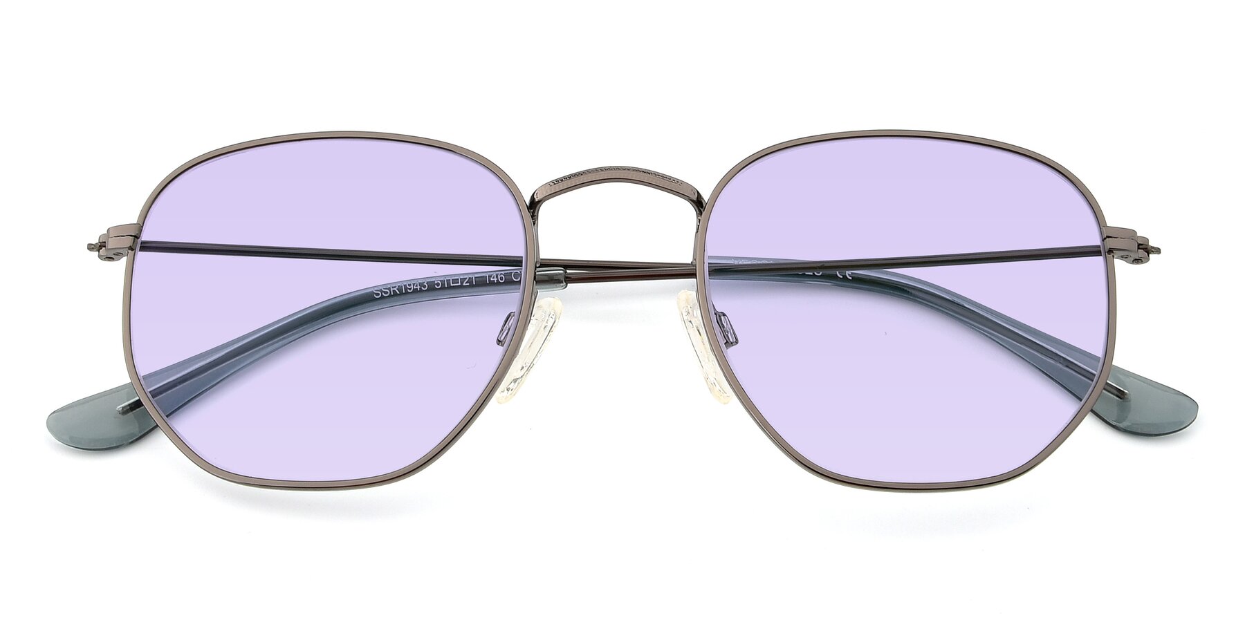 Folded Front of SSR1944 in Grey with Light Purple Tinted Lenses