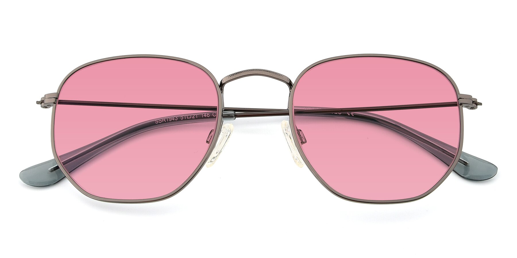 Folded Front of SSR1944 in Grey with Pink Tinted Lenses
