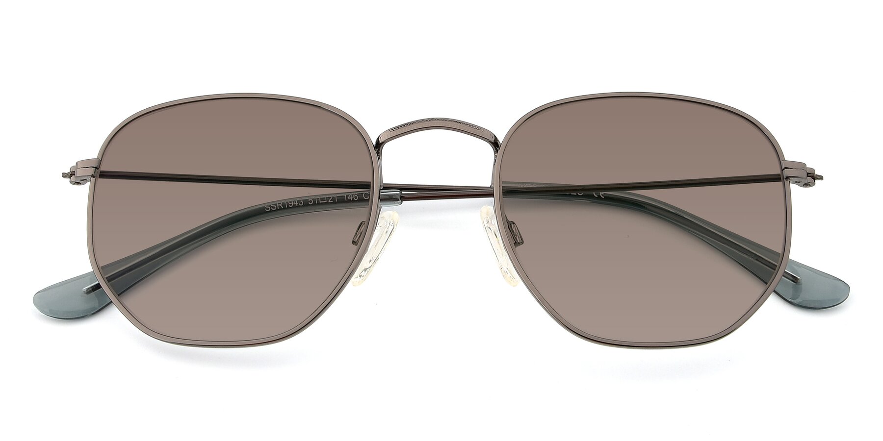 Folded Front of SSR1944 in Grey with Medium Brown Tinted Lenses