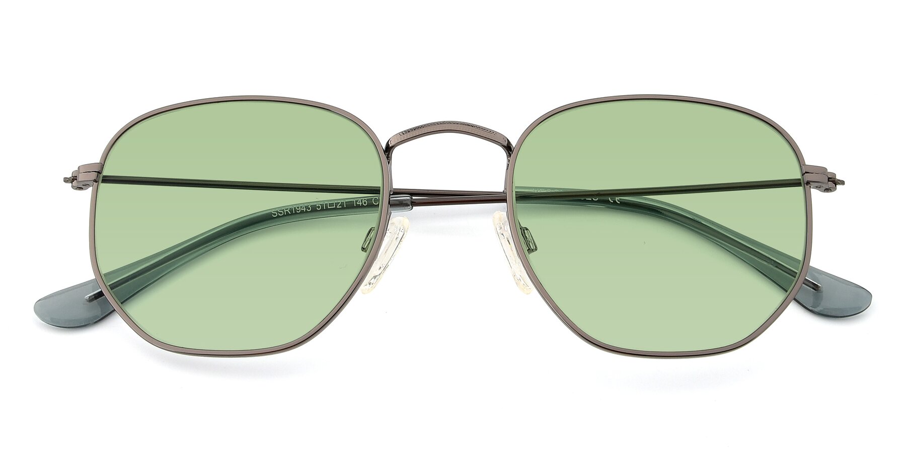 Folded Front of SSR1944 in Grey with Medium Green Tinted Lenses